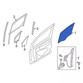 Front right door glass for Ford Transit Connect MK2 13-23