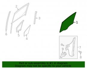 Front right door glass for Ford Transit Connect MK2 13-23