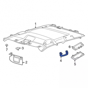Ceiling handle rear left Ford Mustang Mach-E 21-23 light gray