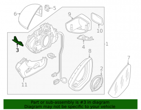 Left side mirror turn signal repeater for Volkswagen ID.4 21-25