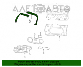 Right tailgate trim for Jeep Patriot 11-17, black