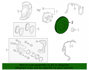 Front right brake disc for Lexus Hs250h 10-12
