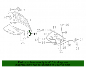 Right hood hinge for Audi A6 04-11