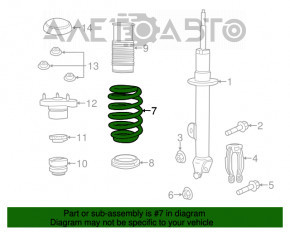 Front left spring Chrysler 300 11- AWD
