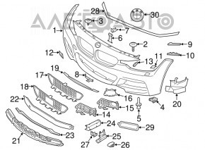 Emblem badge front bumper BMW 3 F30 12-18