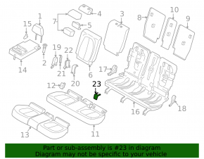 2nd row seat runner plug right BMW X1 F48 16-22 black