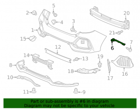 Right rear bumper mount Honda Civic X FK 17-21 5D