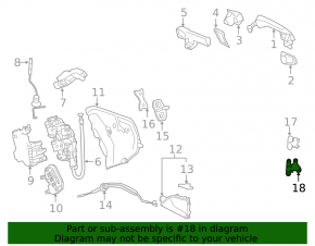 Lower rear left door hinge for Infiniti QX30 17-19