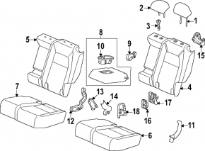 Rear row of seats 2nd row left Honda CRV 23-25 with airbag, black leather with orange stitching, Sport Touring, Sport-L