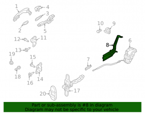 Rear left door lock bracket for Kia Sorento 21-25