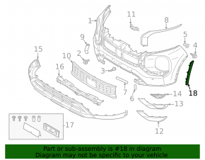 Mitsubishi Outlander 22-25 right front bumper reflector