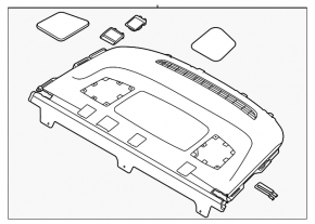 Kia K5 21-24 rear shelf without subwoofer, black