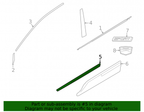 Lower front left door molding for Subaru Crosstrek 2024-26 Limited