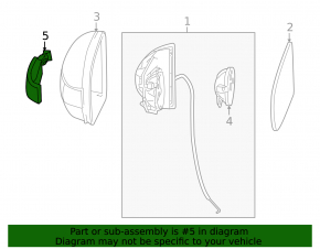 Right turn signal mirror Mercedes R-class W251 06-13