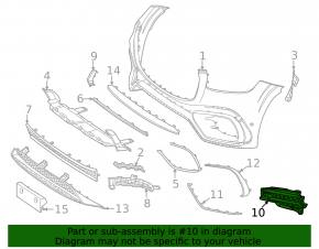 Front bumper grille right Mercedes X167 GLS 450 580 24-26