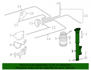 Rear left shock absorber Mercedes GLC 300/350e 16-22 for air suspension