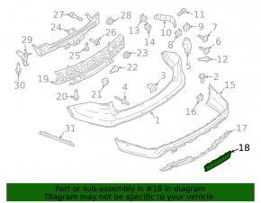Plug for rear bumper trim lower Ford Explorer 16-17 rest, under towbar