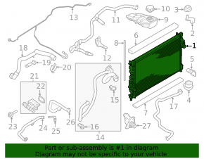 Water Cooling Radiator Lincoln MKC 15-19 2.0, 2.3