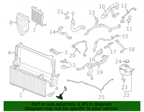 Lower right radiator bracket Jaguar F-Pace X761 17-23