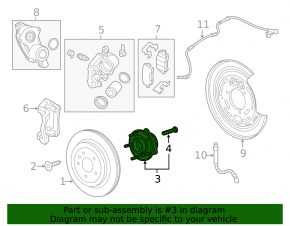 Rear left hub Cadillac CTS 14-