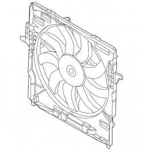 BMW X5 F15 14-18 N55 Radiator Shroud Diffuser Assembly, Plug-in