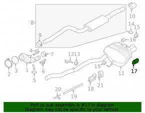 Muffler tip left BMW 5 F10 11-16 2.0T, 3.0 chrome