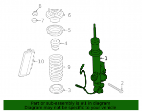 Shock absorber rear left BMW 5 F10 11-16 electric
