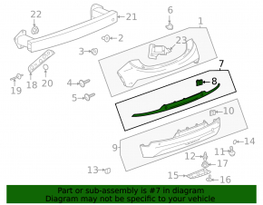 Rear bumper trim upper Chevrolet Bolt EV 22-23