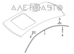 Right roof molding for Audi A6 C7 12-18, chrome, scratches