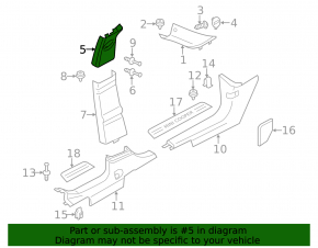 Center pillar trim upper belt right Mini Cooper Countryman R60 10-16 ser