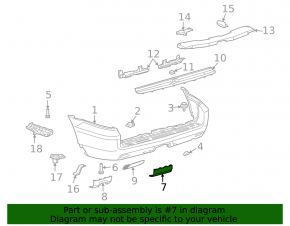 Lower rear bumper plug for towbar Lexus GX470 03-09