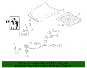 Lexus LS460 LS600h 07-12 Hood Lock Hook