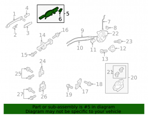 Mitsubishi Outlander 14-15 rear right door handle mechanism