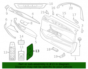 Front left door central lock button BMW 5 G30 17-23