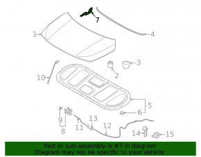 Right hood hinge for Kia Seltos 2021-2026