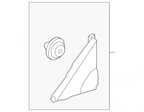 Triangle molding, front left, Hyundai Elantra AD 17-20