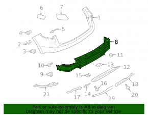 Lower rear bumper for Porsche Cayenne 19-23