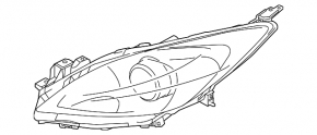Headlight front right Mazda3 MPS 09-13 naked for parts
