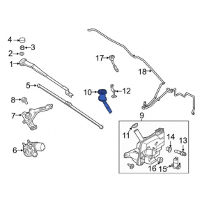 Ford Focus mk3 16-18 windshield washer reservoir neck with lid