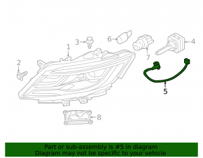 Lincoln MKC 15-19 front left headlight wiring for xenon