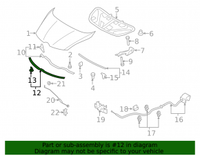 Front hood seal for Mazda CX-7 06-12