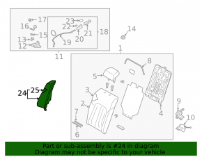 Right rear seat side panel for Mazda 6 18-21, black leather, gray stitching