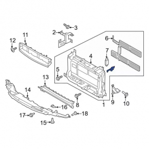 Radiator deflector blinds assembly Ford Ecosport 18-22