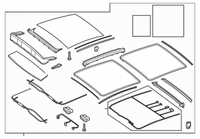Sunroof assembly Mercedes CLA 14-19 panorama, black curtain