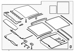 Sunroof assembly Mercedes CLA 14-19 panorama, black curtain