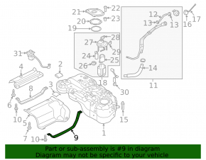 Fuel tank bracket left Hyundai Tucson 16-21 AWD