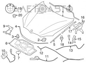 Bare hood BMW X5 F15 14-18 aluminum, black 475