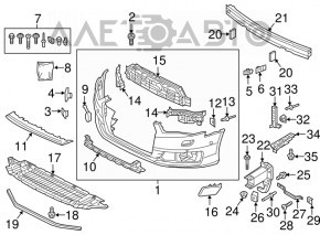 Front bumper protection for Audi A6 C7 16-18 (rest), breaks, cracks