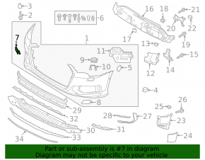 Tow hook plug for front bumper Audi A6 C8 19- S-line