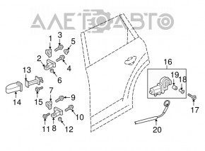 Door hinge upper front right Audi Q7 16-